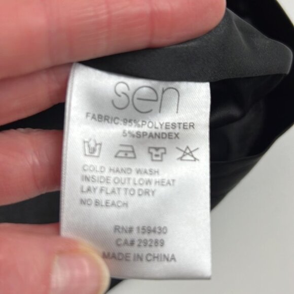 NWT SEN Dramatic Black Tunic Asymetric Dress side Medium - Picture 4 of 11